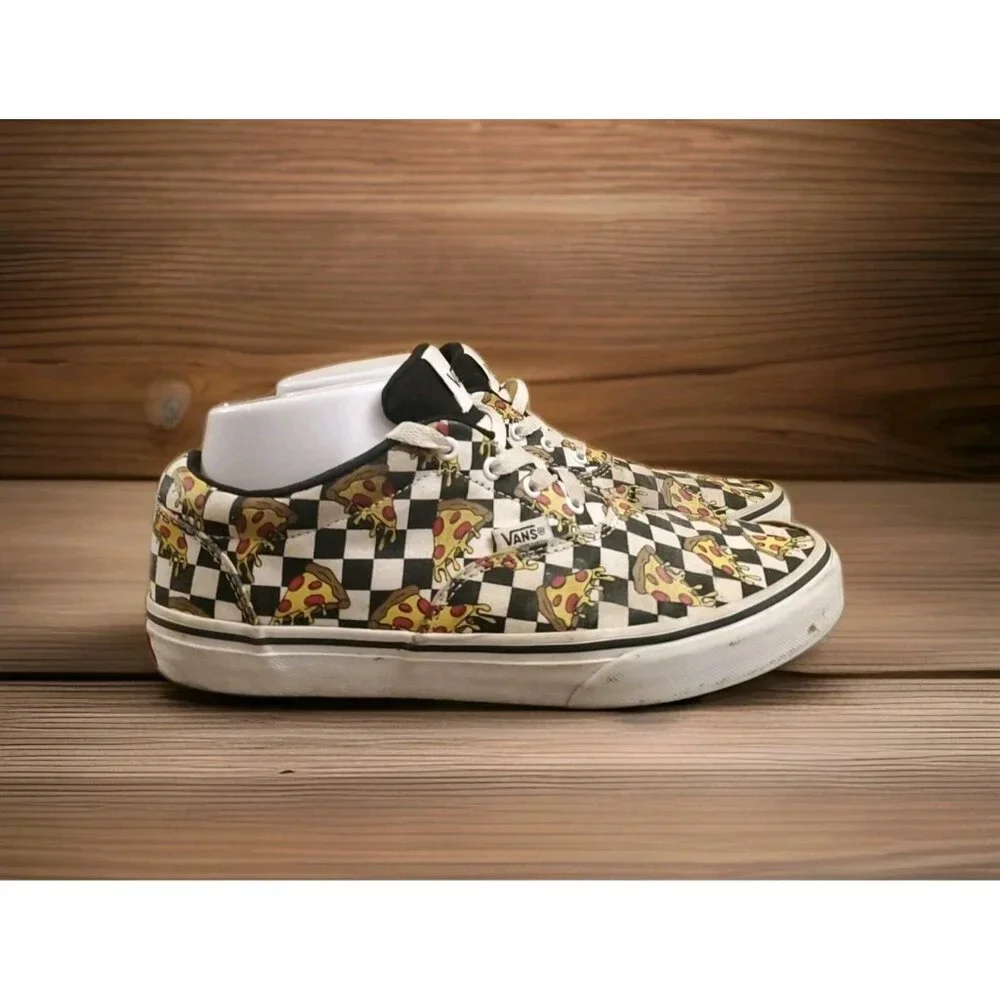 Vans Skate Shoe Tie Sneaker Shoes‎ Youths Size 6 Pizza Checkerboard